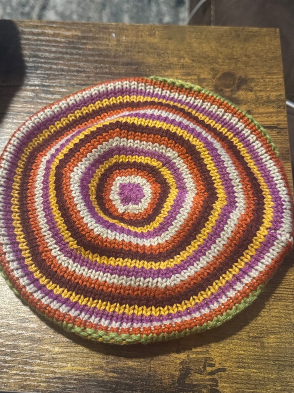 UGG Multicolor Knit Beanie and Mittens Set - Purple, Green, Yellow, Orange - Picture 6 of 7